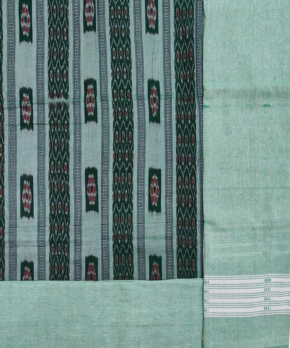 3pcs light green dark green handwoven cotton nuapatna dress material