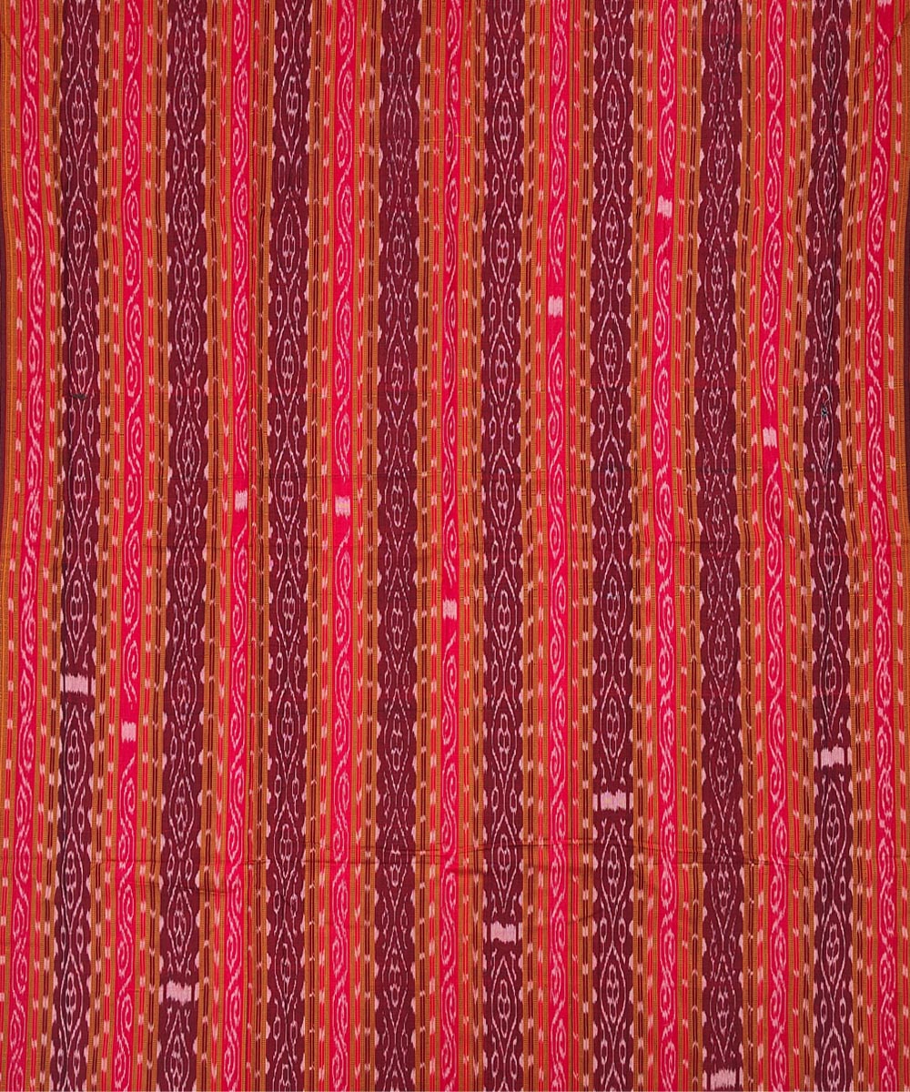 3pcs red  handwoven cotton nuapatna dress material