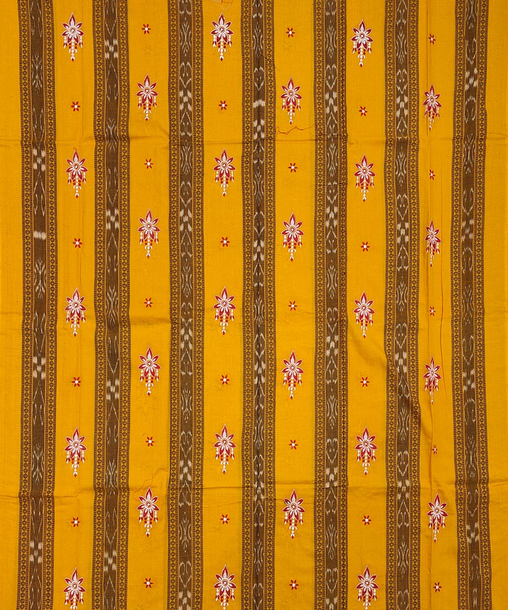 3pcs yellow red handwoven cotton nuapatna dress material