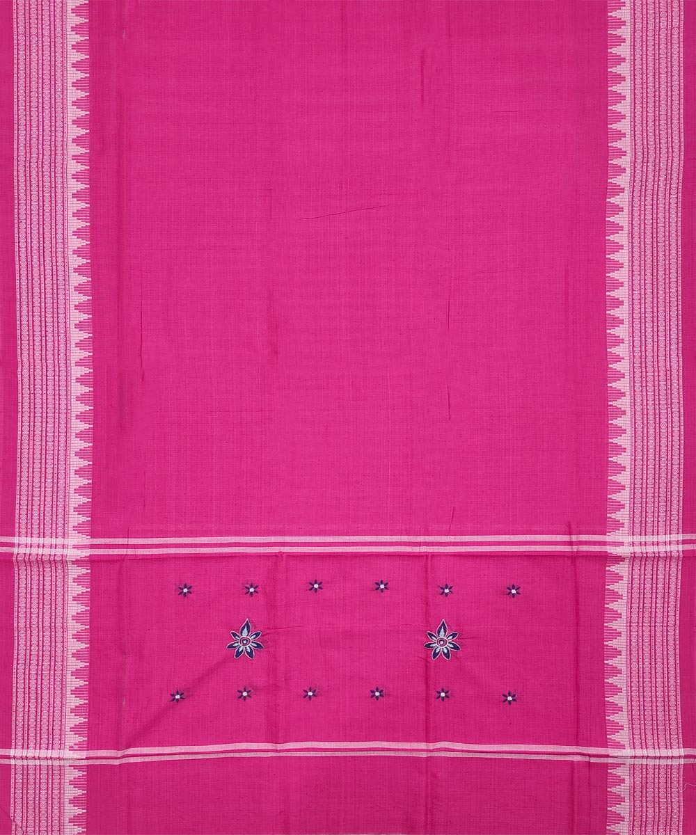 3pcs navy blue pink handwoven cotton nuapatna dress material