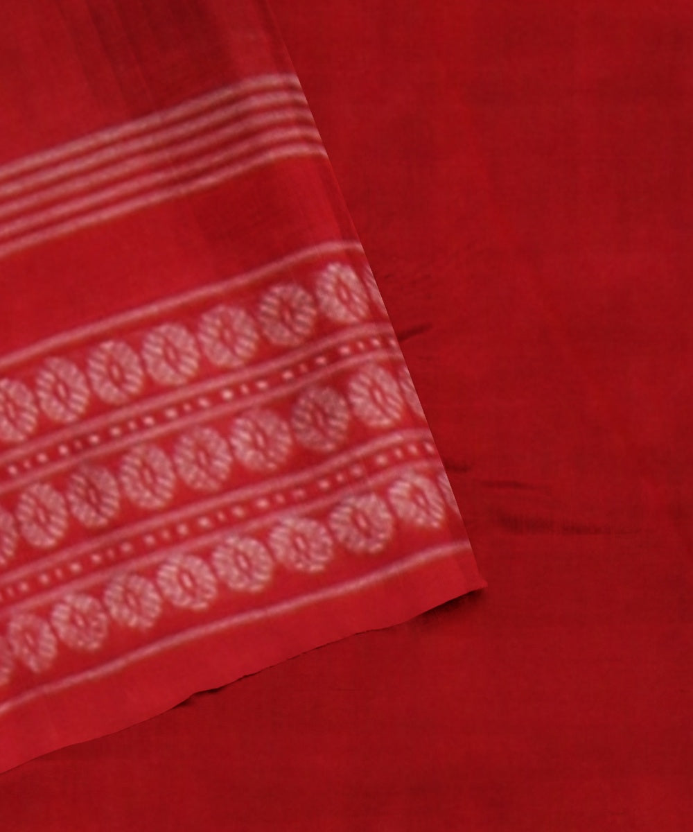 Navy blue red sambalpuri handloom cotton saree