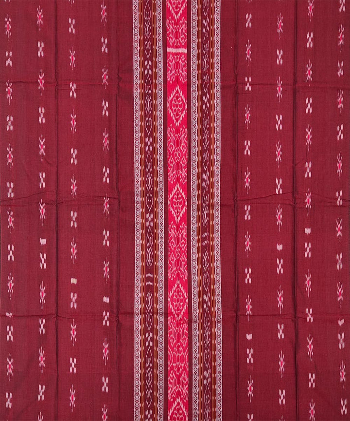 3pcs maroon light freen handwoven cotton nuapatna dress material