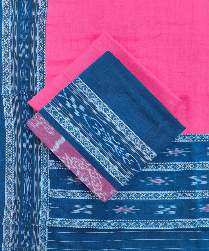 3pcs cyan blue pink handwoven cotton nuapatna dress material