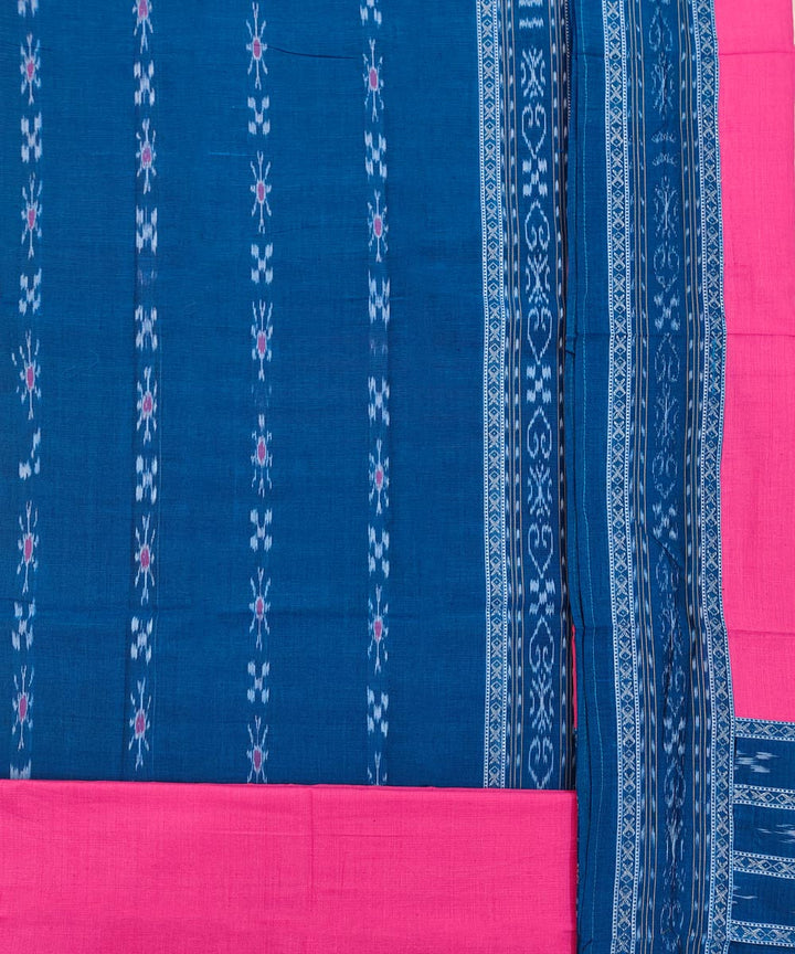 3pcs cyan blue pink handwoven cotton nuapatna dress material