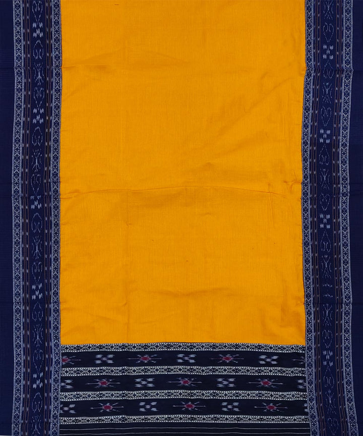 3pcs navy blue yellow handwoven cotton nuapatna dress material