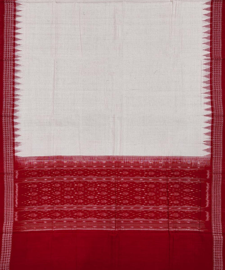 3pcs red offwhite handwoven cotton sambalpuri dress material