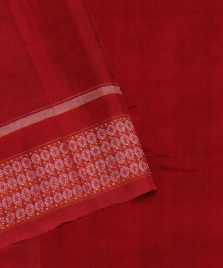 Maroon red cotton handloom sambalpuri saree