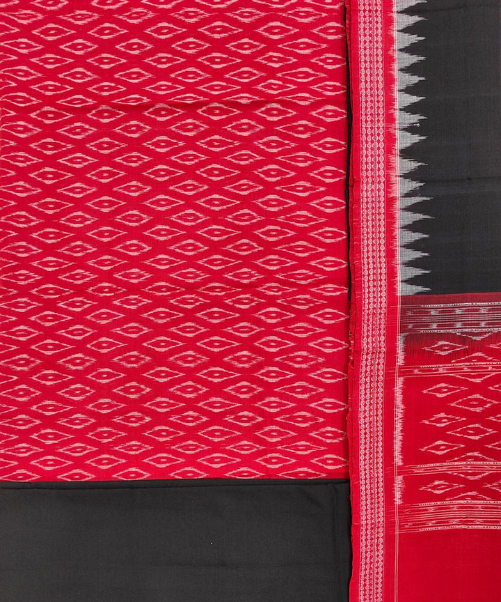 3pcs red black handwoven sambalpuri cotton dress material