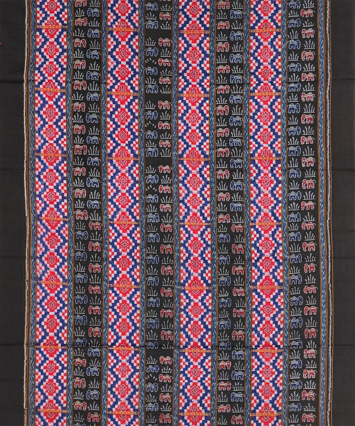 3pcs black red blue handwoven cotton sambalpuri dress material