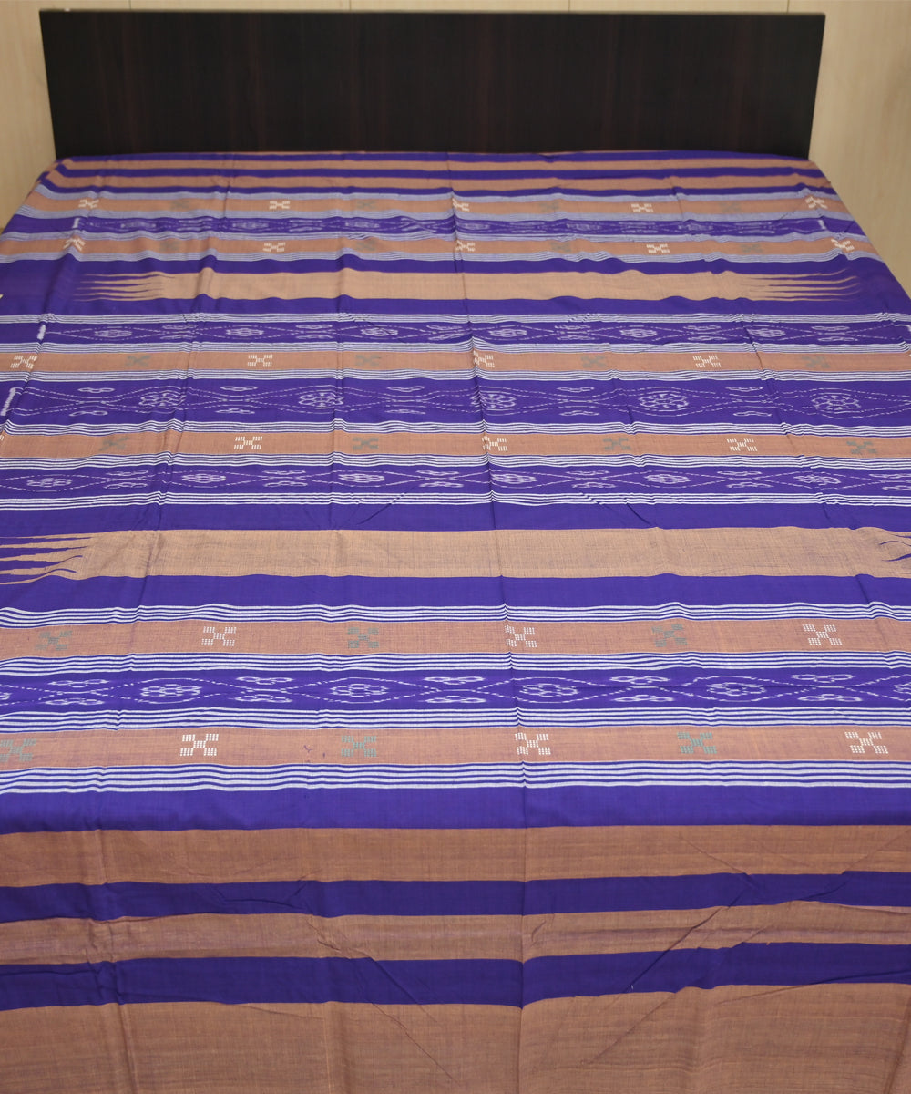 Chocolate dark magenta handmade sambalpuri cotton bedsheet