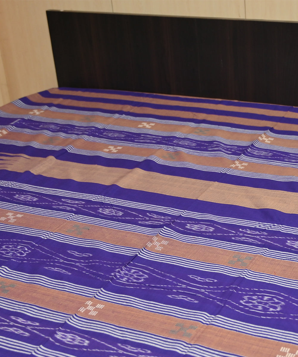 Chocolate dark magenta handmade sambalpuri cotton bedsheet