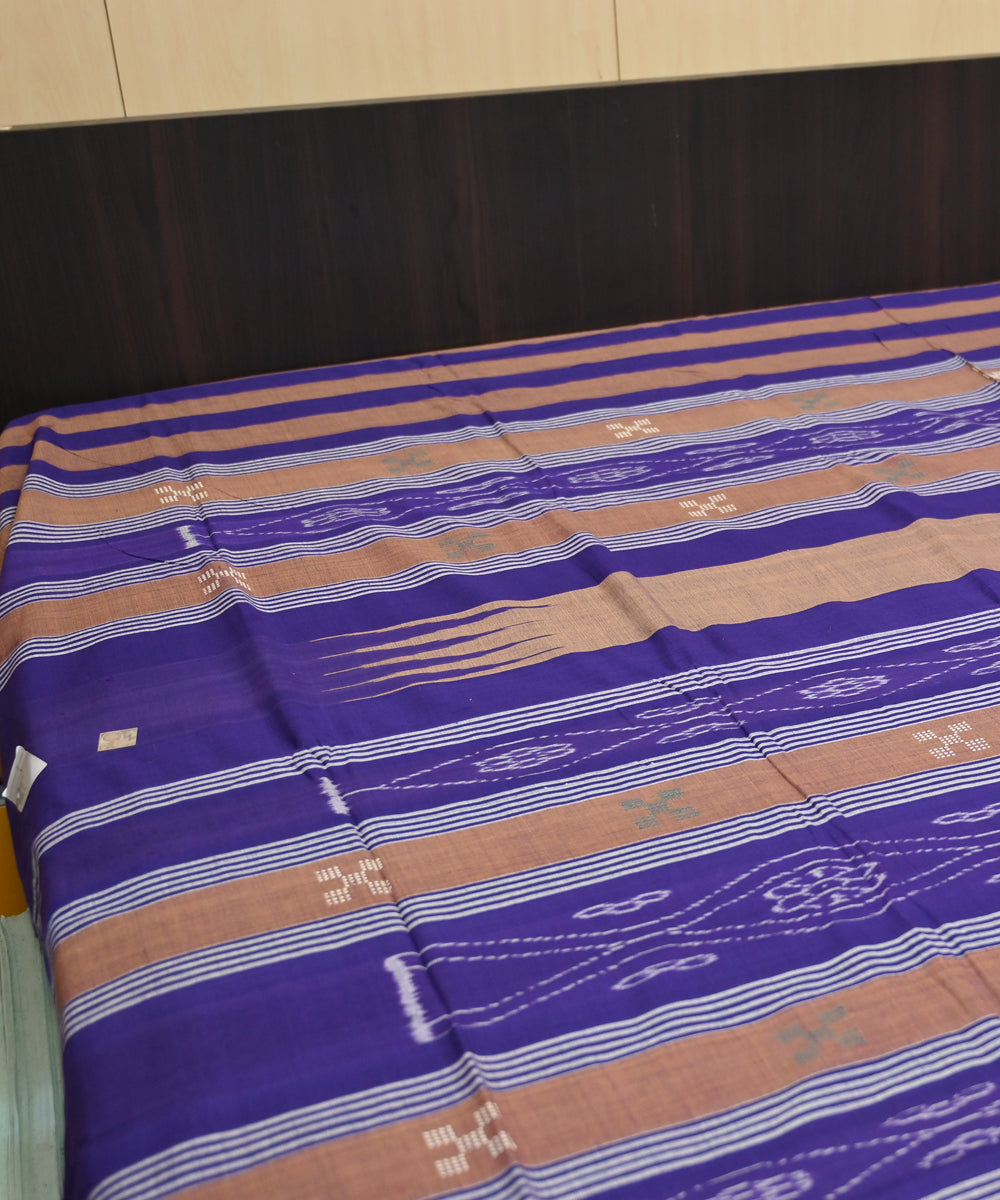 Chocolate dark magenta handmade sambalpuri cotton bedsheet