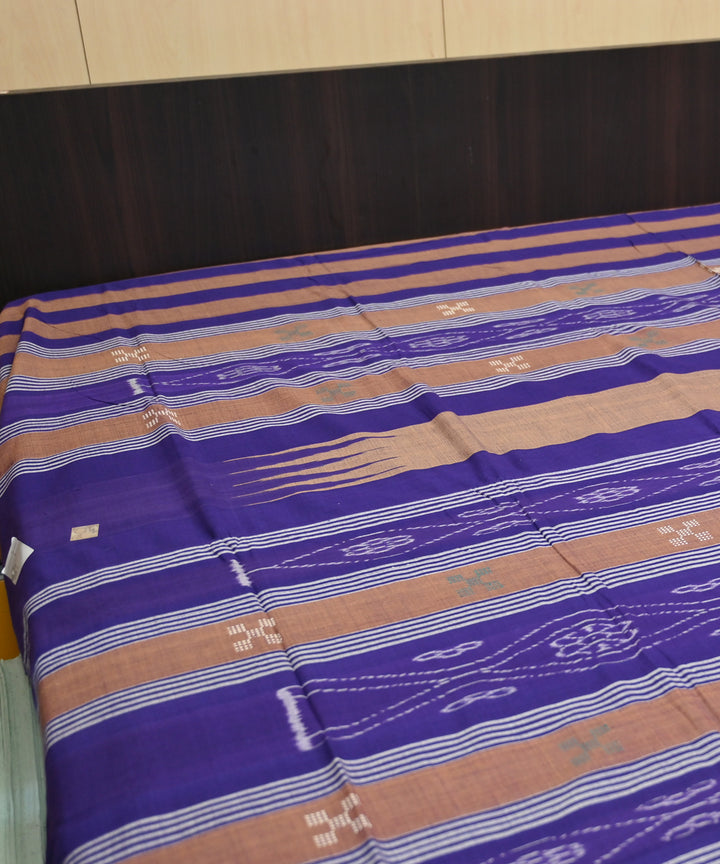Chocolate dark magenta handmade sambalpuri cotton bedsheet