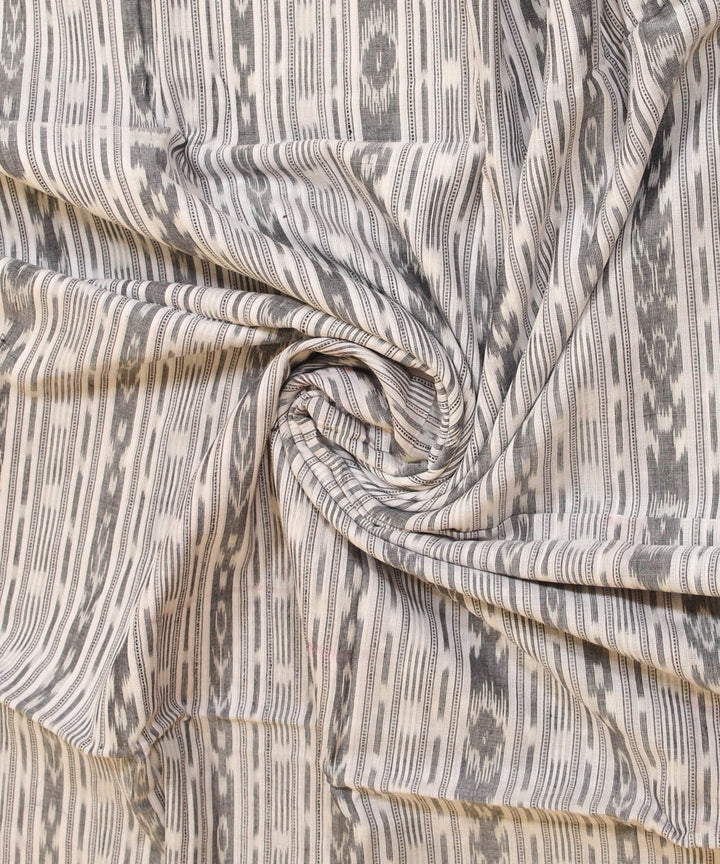 2.4 m offwhite grey handwoven nuapatna cotton kurta material