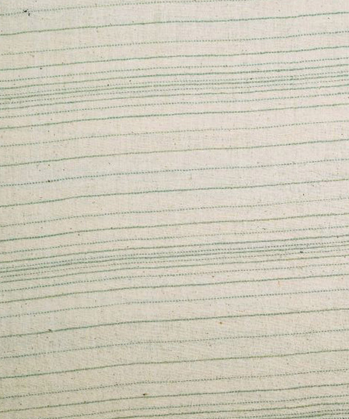 Olive green stripe cream handloom cotton kala cotton fabric