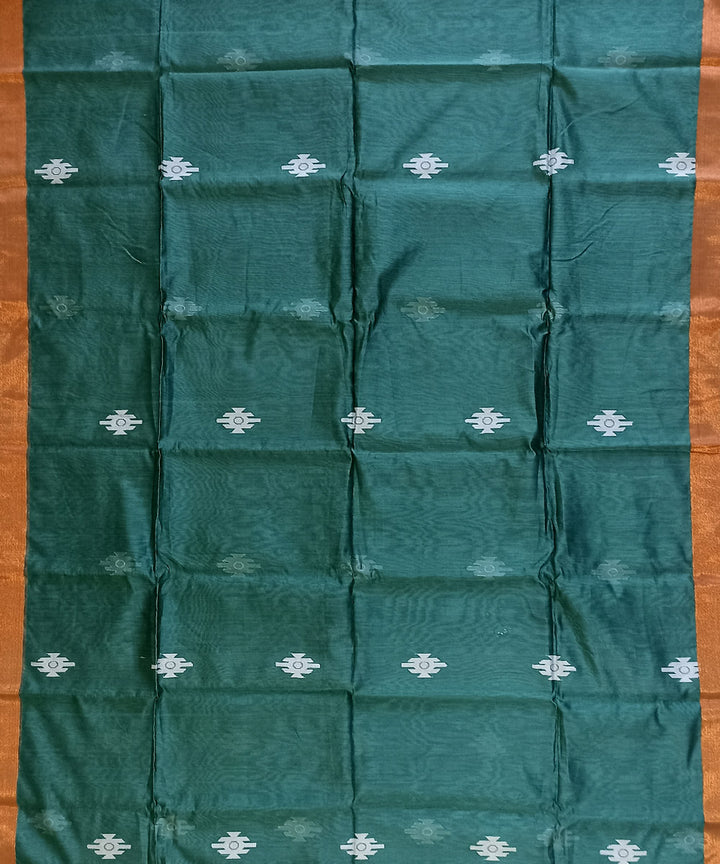Olive green copper handloom bengal silk saree