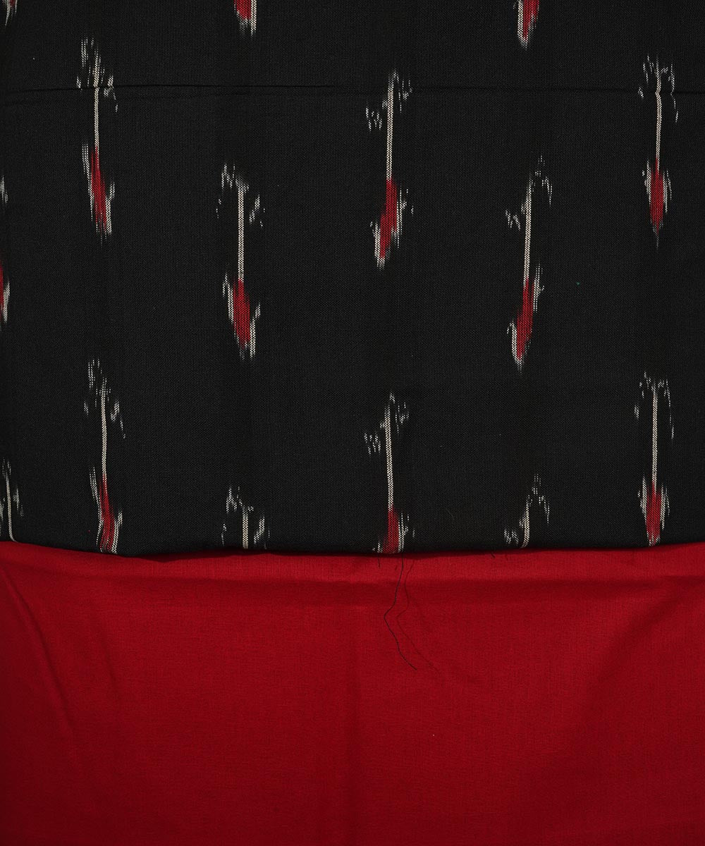 3pc Black red handwoven cotton pochampally ikat dress material