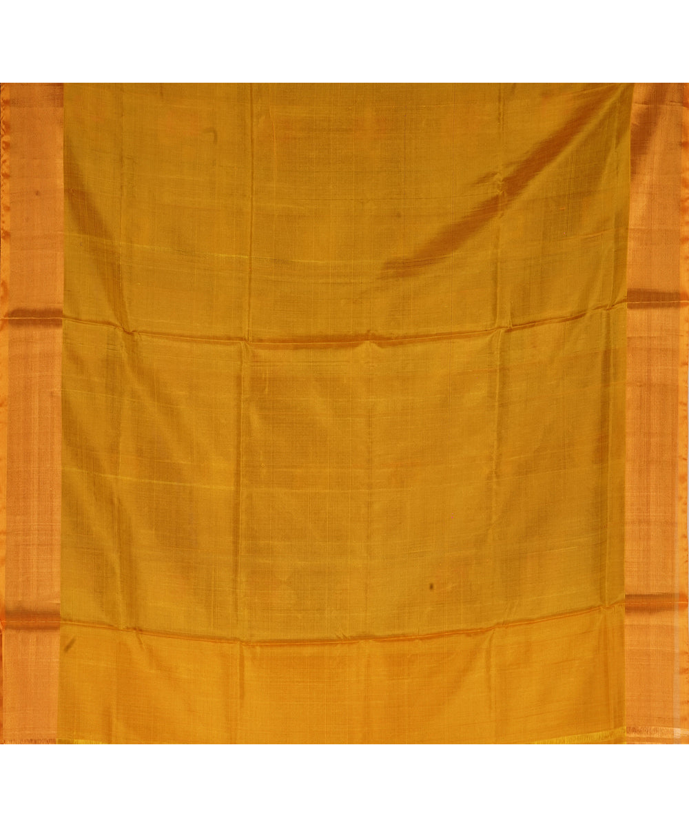 Navy blue mustard silk handloom uppada saree