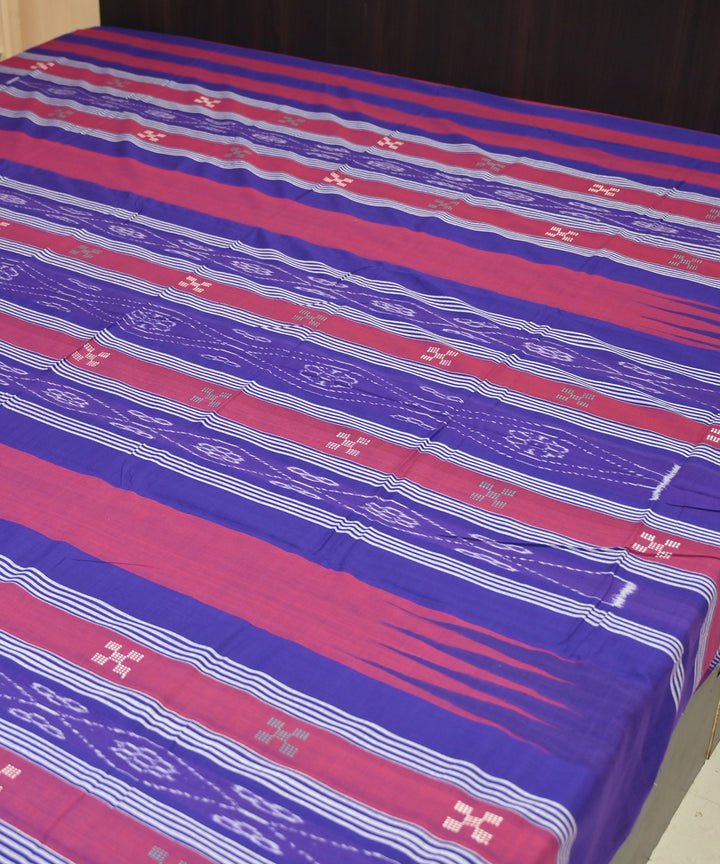 Brick red dark magenta handmade sambalpuri cotton bedsheet