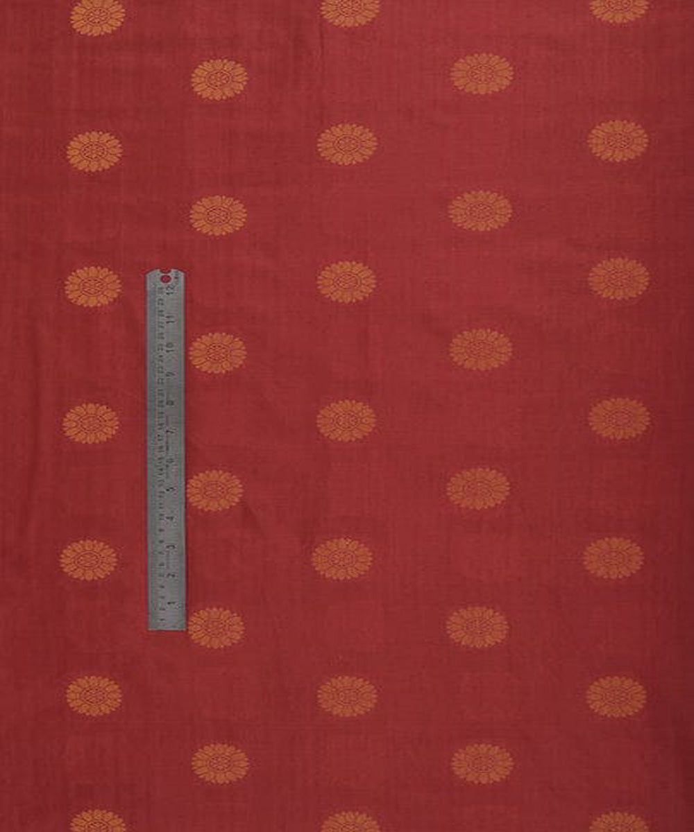 Red yellow handloom banarasi cotton silk fabric