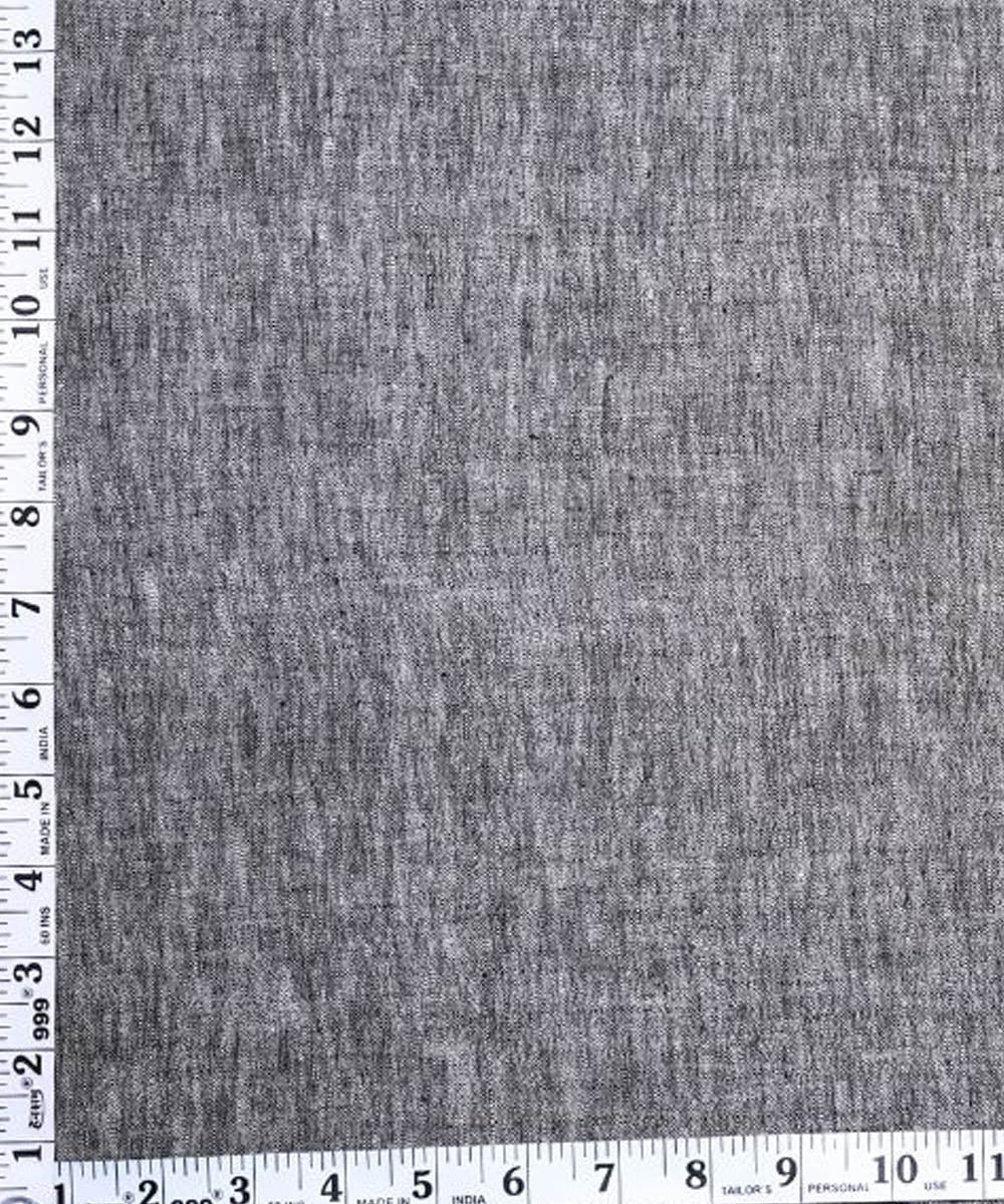Grey yarn dyed handspun handwoven cotton fabric
