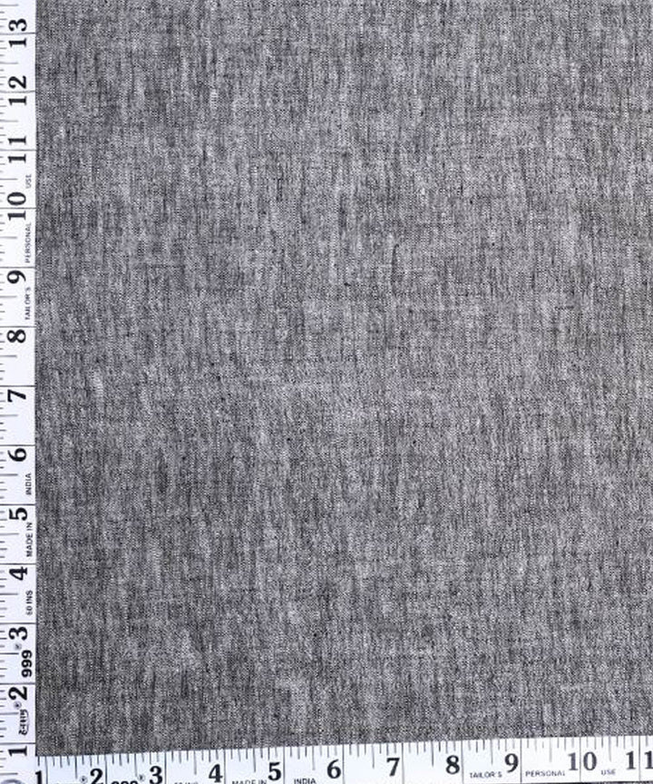 Grey yarn dyed handspun handwoven cotton fabric