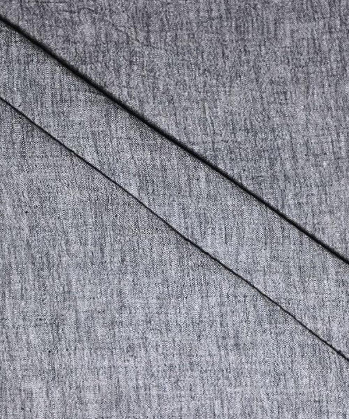Grey yarn dyed handspun handwoven cotton fabric