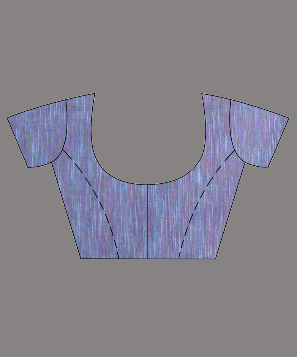 Sky blue red handloom cotton bengal saree