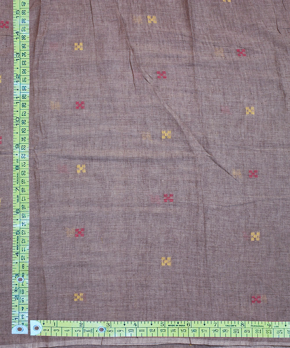 Grey handwoven cotton jamdani fabric