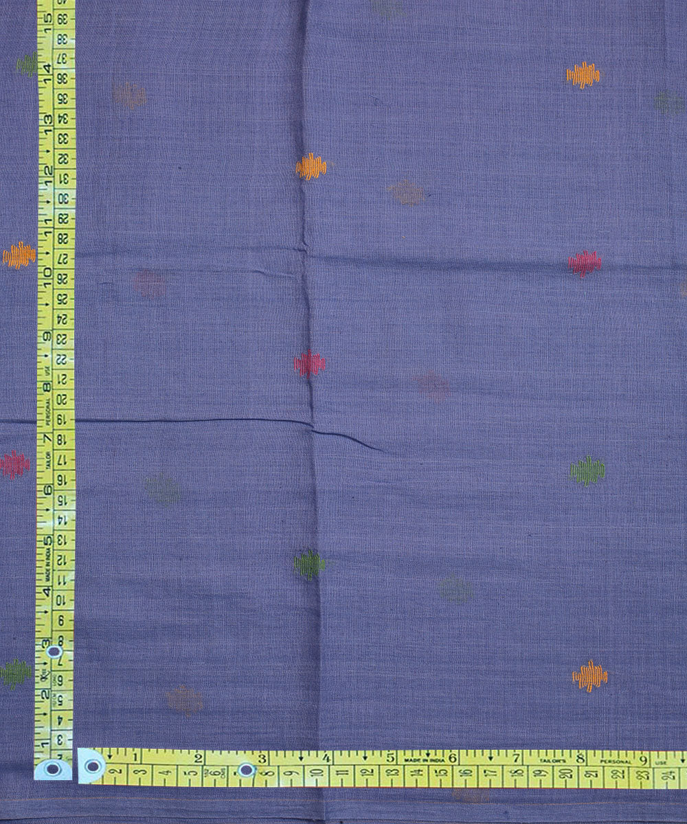 Blue cotton handwoven jamdani fabric