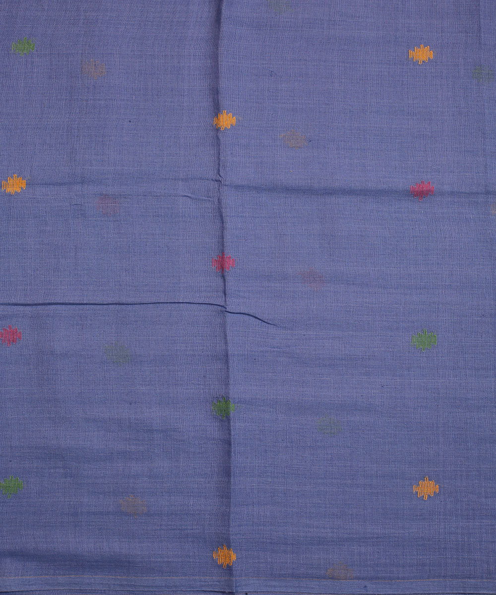 Blue cotton handwoven jamdani fabric