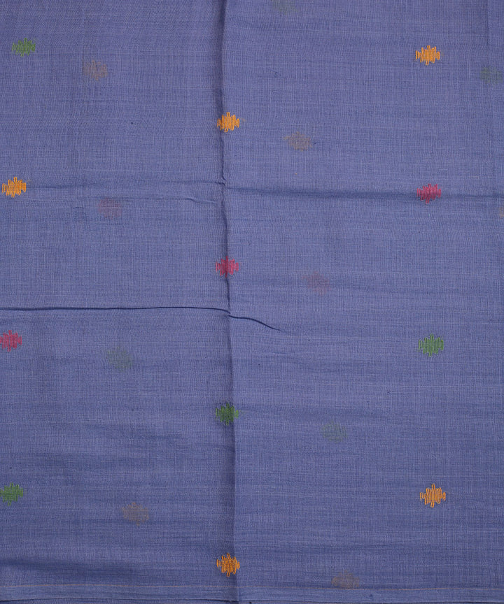 Blue cotton handwoven jamdani fabric