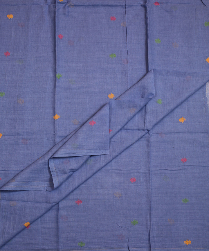 Blue cotton handwoven jamdani fabric