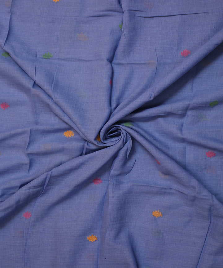 Blue cotton handwoven jamdani fabric