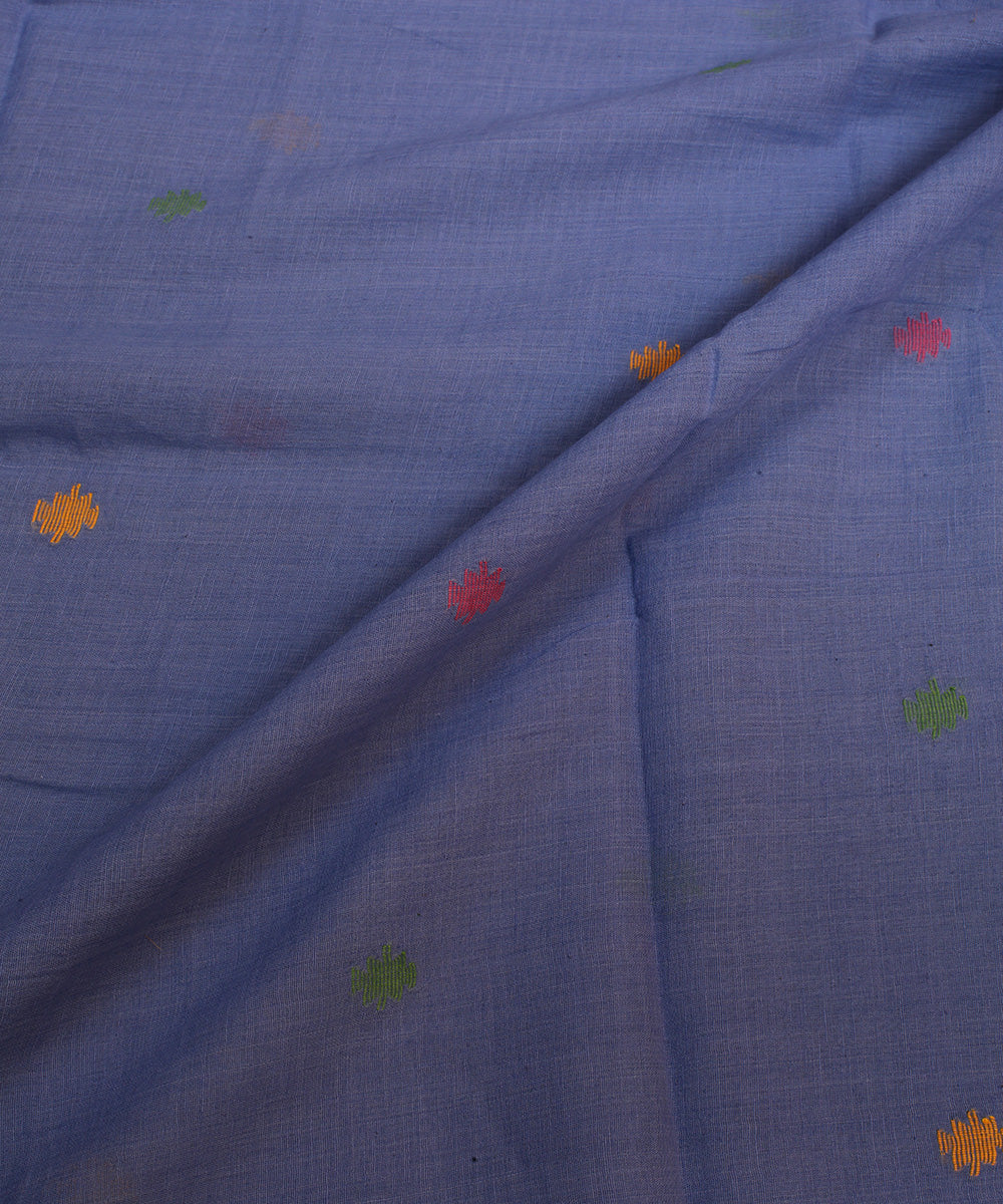 Blue cotton handwoven jamdani fabric