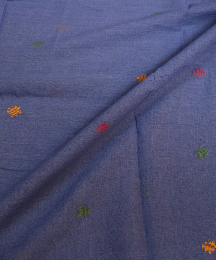 Blue cotton handwoven jamdani fabric