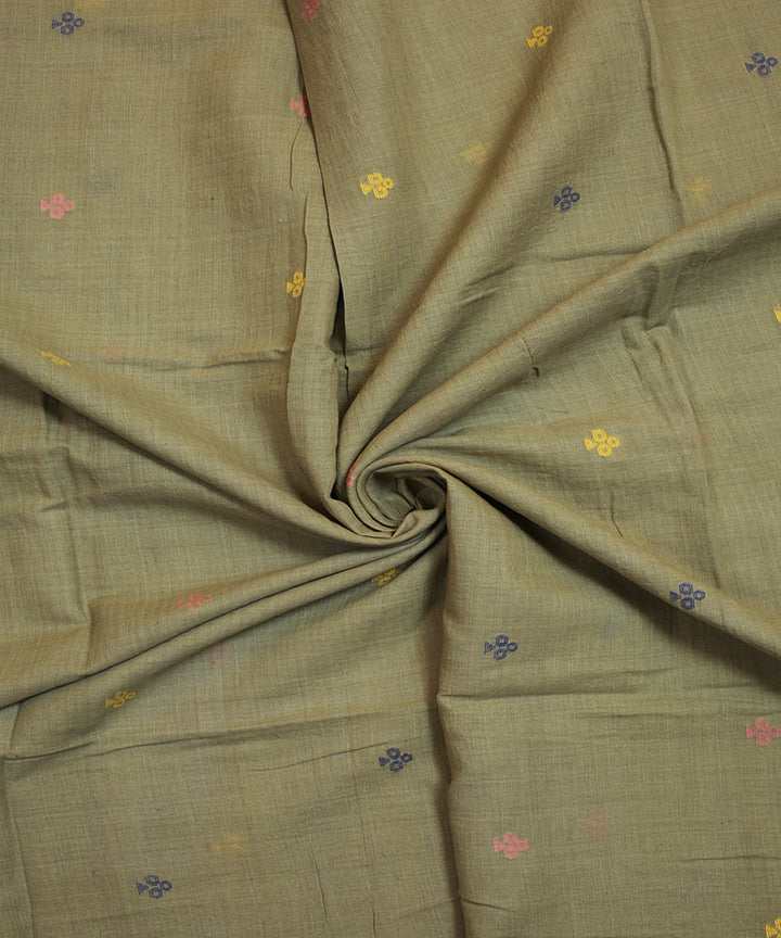 Grey cotton handwoven jamdani fabric