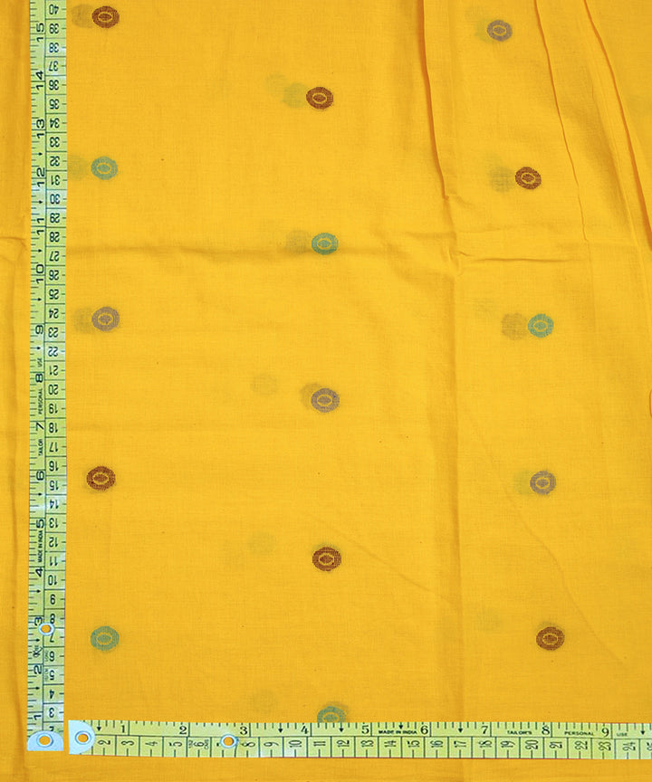 Yellow handwoven cotton jamdani fabric