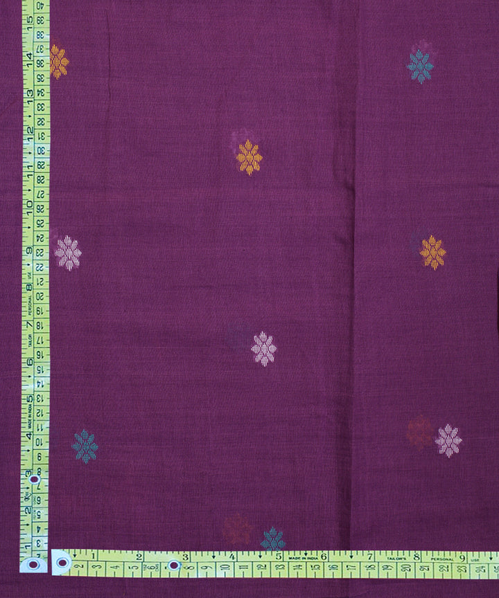 Purple handwoven cotton jamdani fabric