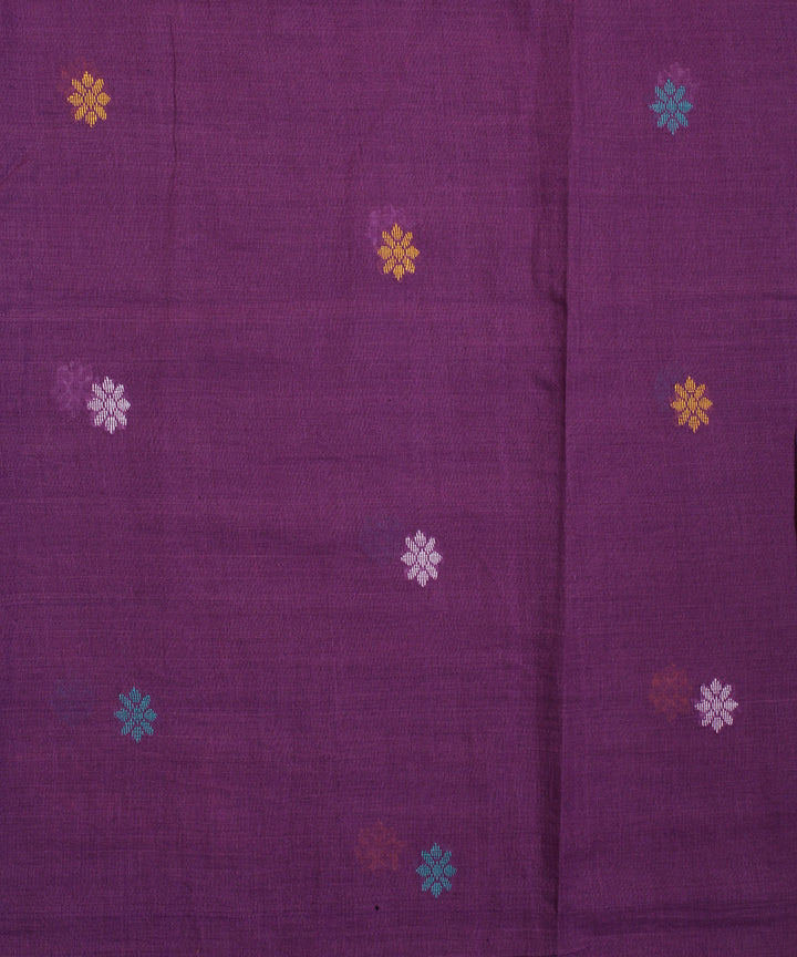 Purple handwoven cotton jamdani fabric