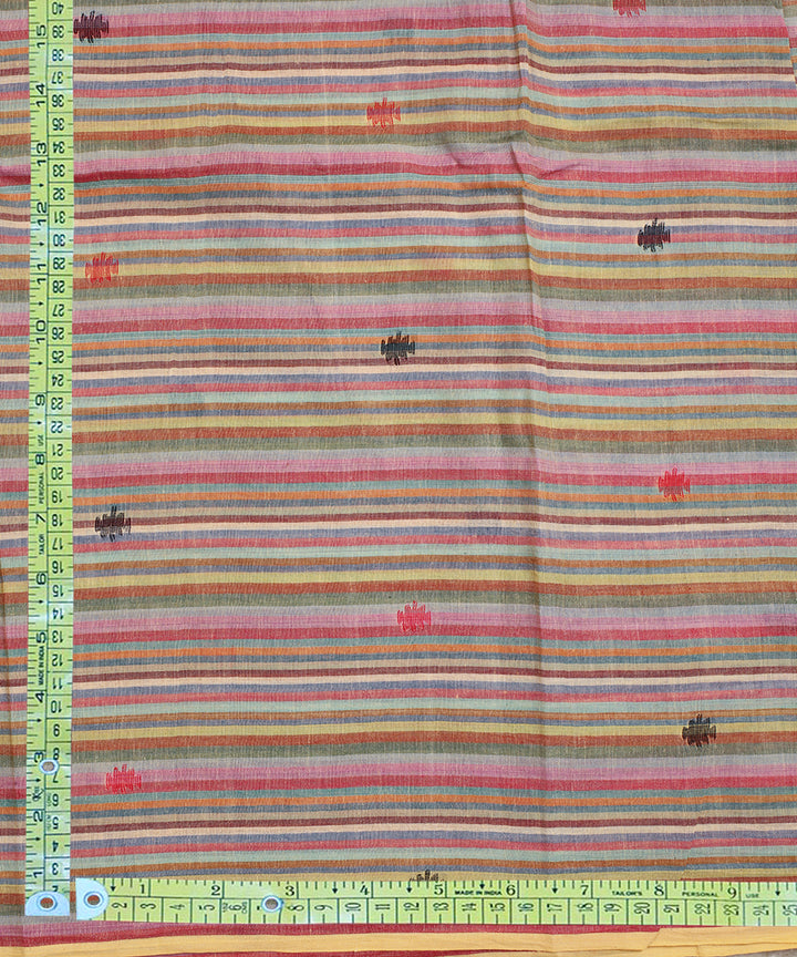 Multicolor handwoven cotton jamdani fabric