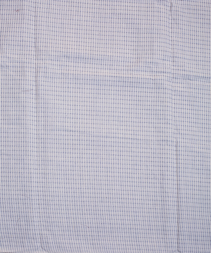 Grey white striped handwoven bengal cotton fabric