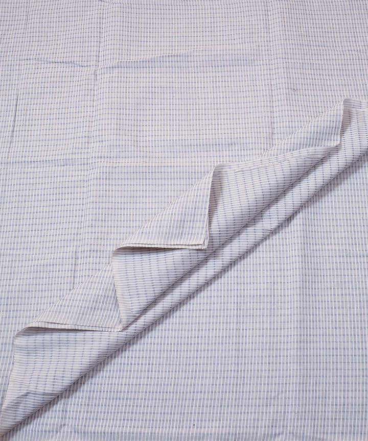 Grey white striped handwoven bengal cotton fabric