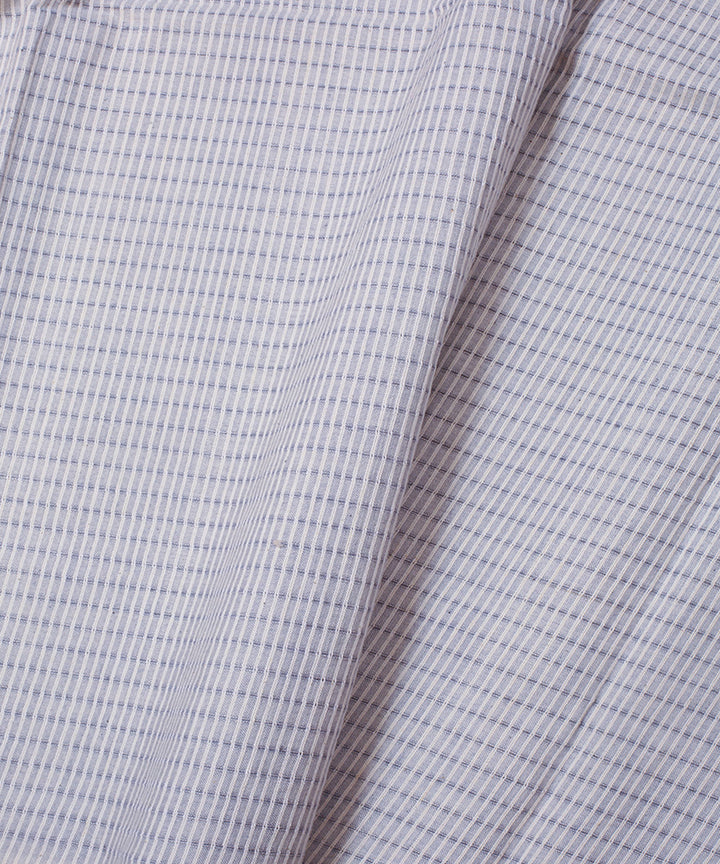 Grey white striped handwoven bengal cotton fabric