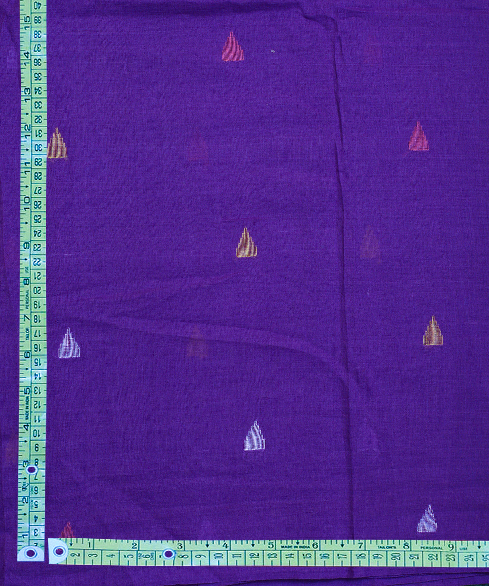 Purple hand woven cotton jamdani fabric