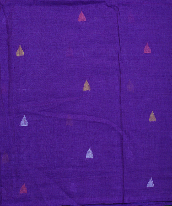 Purple hand woven cotton jamdani fabric