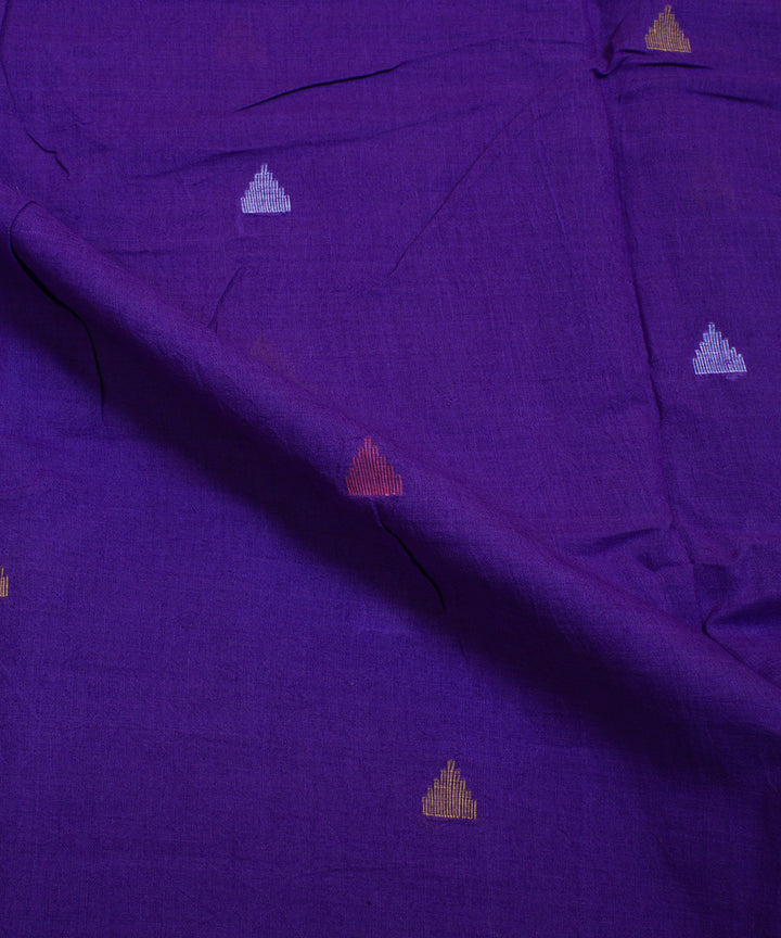 Purple hand woven cotton jamdani fabric