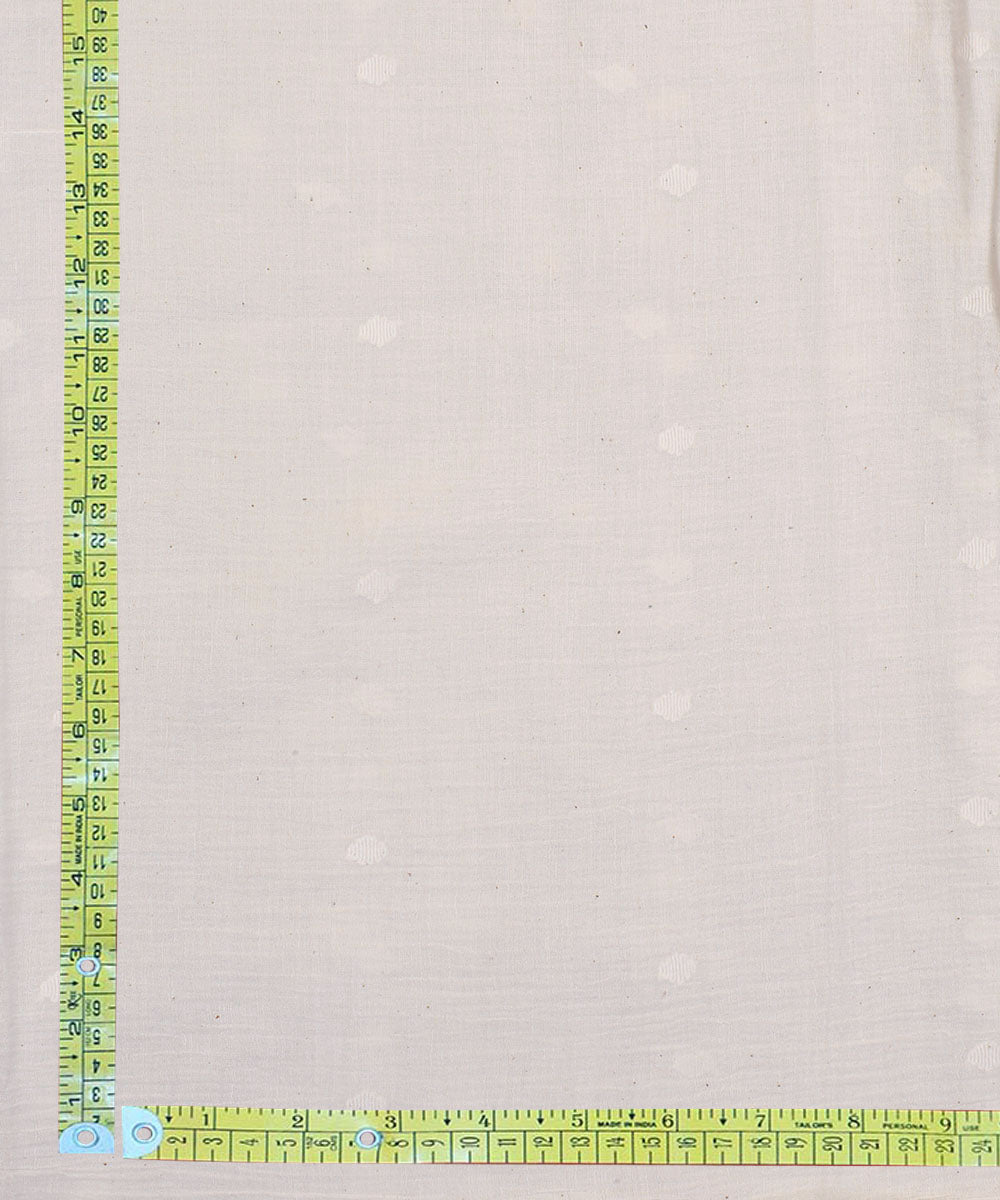 Cream handwoven cotton jamdani fabric