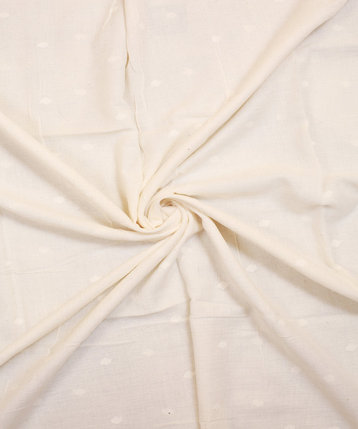 Cream handwoven cotton jamdani fabric