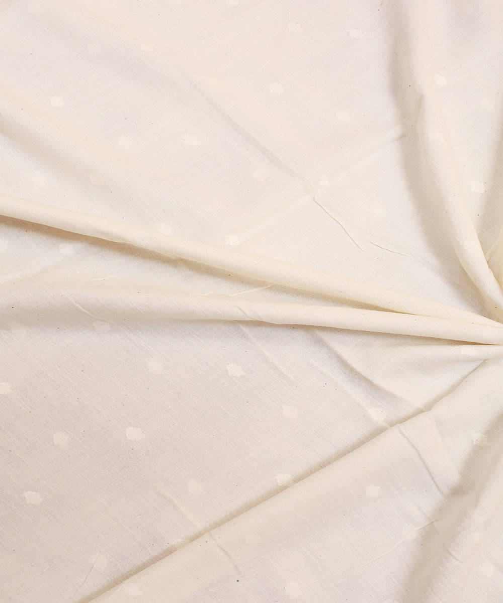 Cream handwoven cotton jamdani fabric